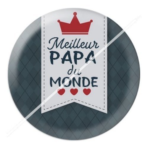 Cabochon résine à coller 25 mm  papa pi6