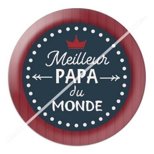 Cabochon résine à coller 25 mm  papa pi7