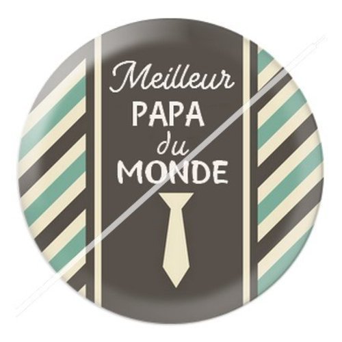 Cabochon résine à coller 25 mm  papa pi11