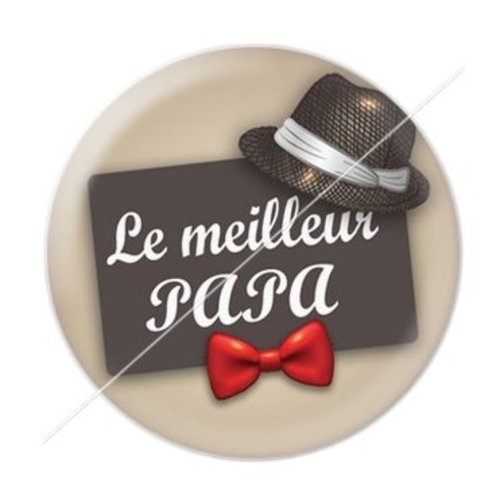 Cabochon résine à coller 25 mm  papa pj1