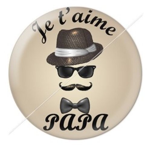 Cabochon résine à coller 25 mm  papa pj2