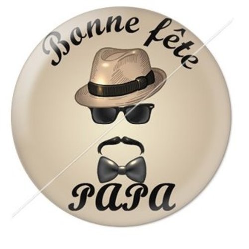 Cabochon résine à coller 25 mm  papa pj3