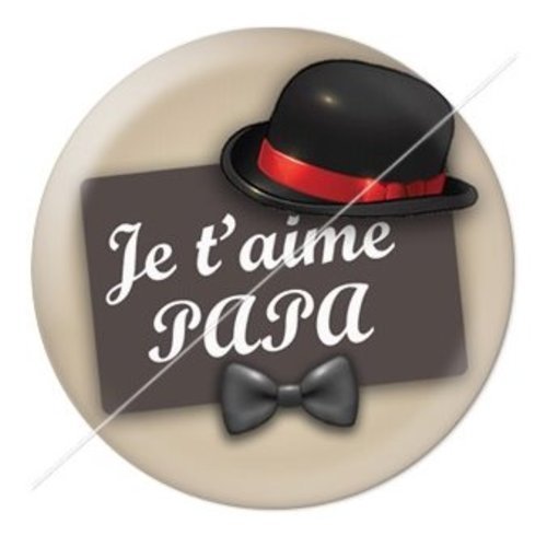 Cabochon résine à coller 25 mm  papa pj5