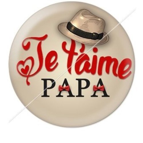 Cabochon résine à coller 25 mm  papa pj6