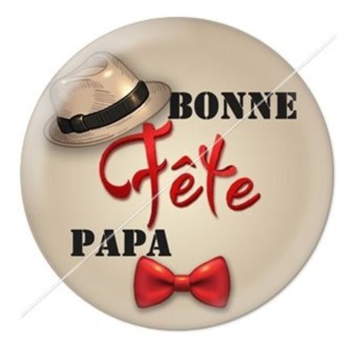 Cabochon résine à coller 25 mm  papa pj7