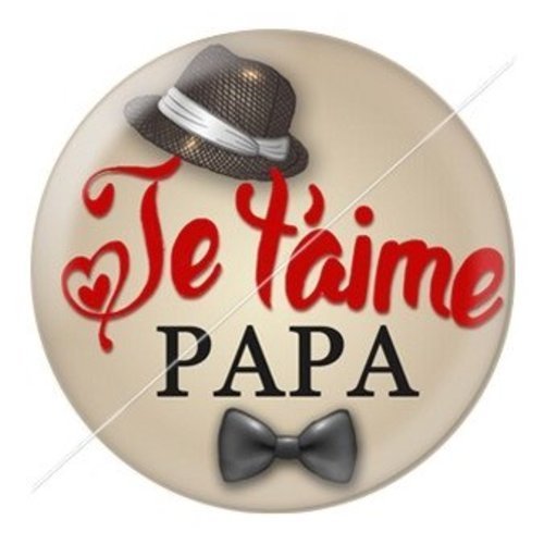 Cabochon résine à coller 25 mm  papa pj8