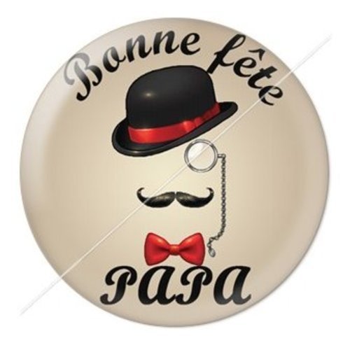 Cabochon résine à coller 25 mm  papa pj10