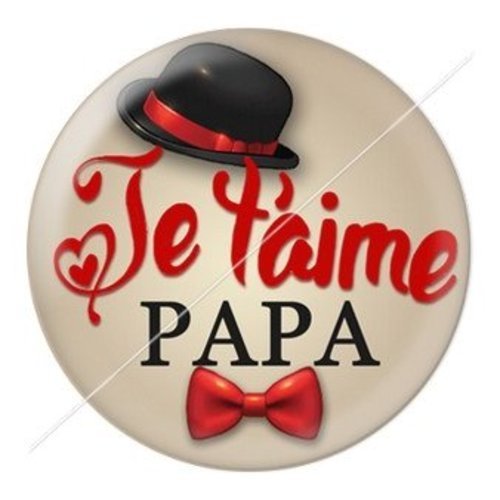 Cabochon résine à coller 25 mm  papa pj12