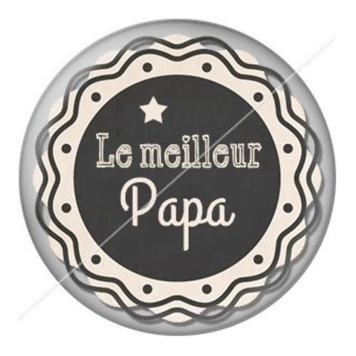 Cabochon résine à coller 25 mm  papa pj13