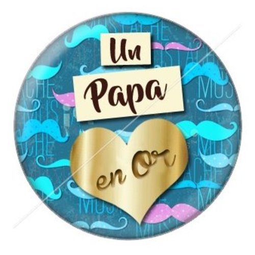 Cabochon résine à coller 25 mm  papa pj15