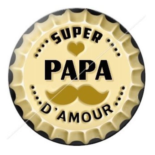Cabochon résine à coller 25 mm  papa pk1