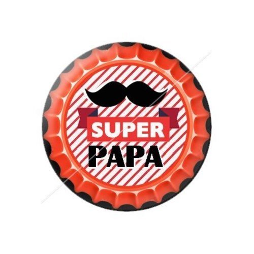 Cabochon résine à coller 25 mm  papa pk2