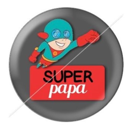 Cabochon résine à coller 25 mm  papa pl2