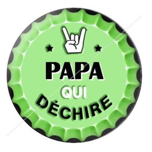 Cabochon résine à coller 25 mm  papa pl3