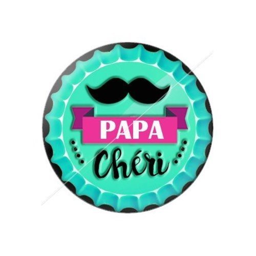 Cabochon résine à coller 25 mm  papa pl4