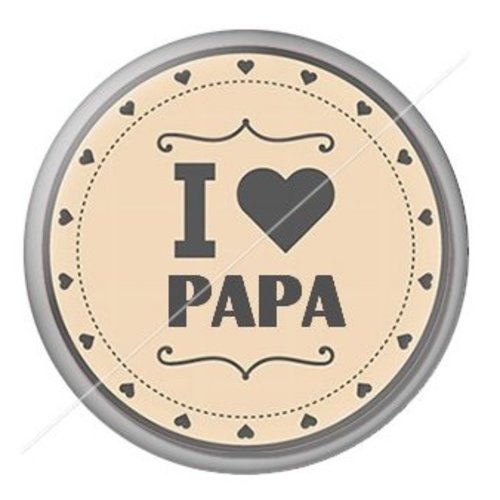 Cabochon résine à coller 25 mm  papa pl6