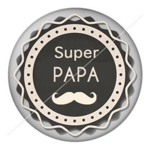 Cabochon résine à coller 25 mm  papa pl7