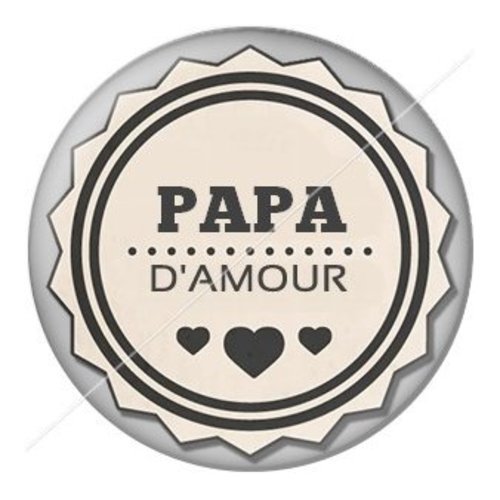 Cabochon résine à coller 25 mm  papa pl9
