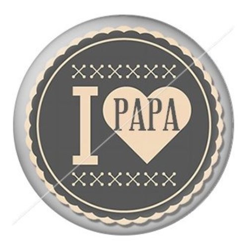 Cabochon résine à coller 25 mm  papa pl12