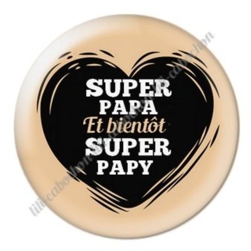 Cabochon résine à coller 25 mm  papy ab19