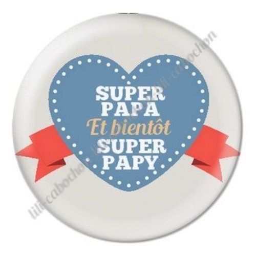 Cabochon résine à coller 25 mm  papy ab21