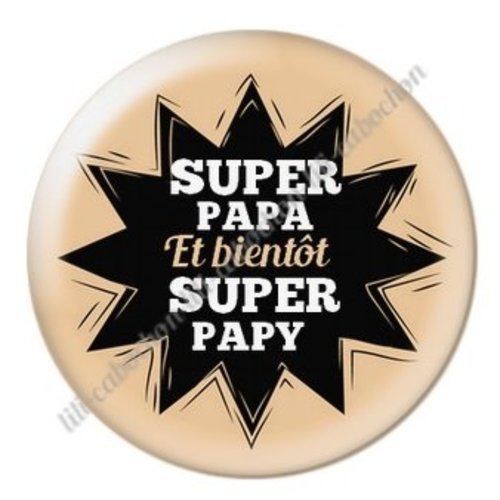 Cabochon résine à coller 25 mm  papy ab22