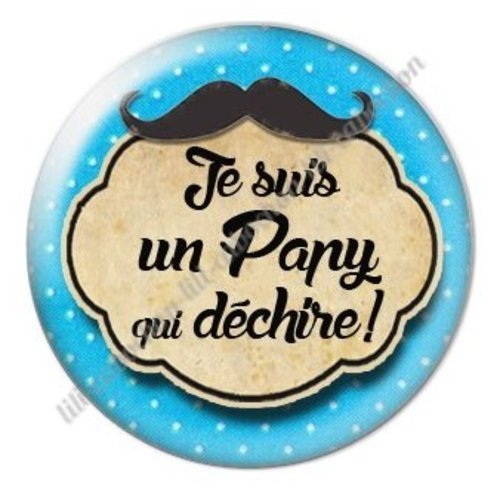 Cabochon résine à coller 25 mm  papy ab23