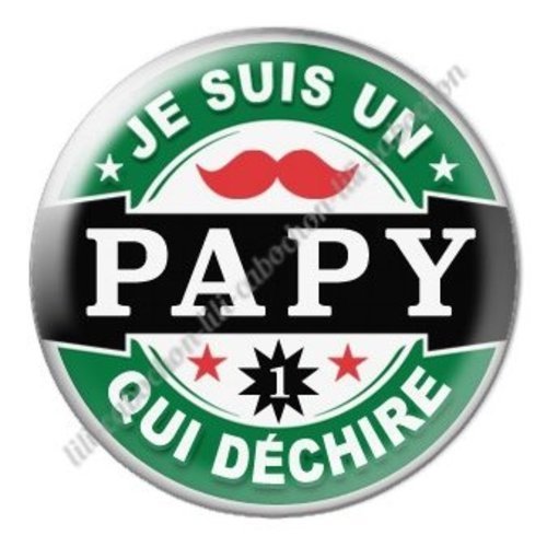 Cabochon résine à coller 25 mm  papy ab24