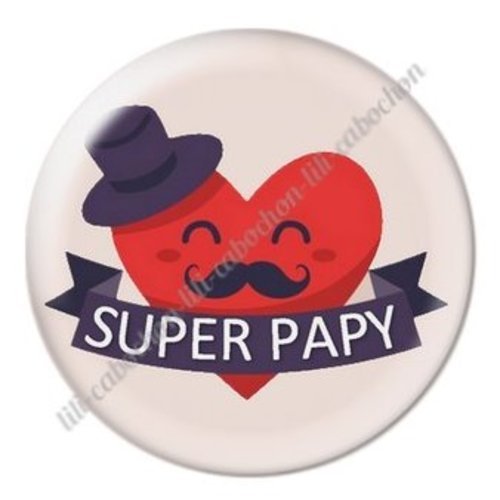 Cabochon résine à coller 25 mm  papy ab32