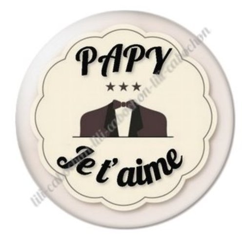 Cabochon résine à coller 25 mm  papy ab36