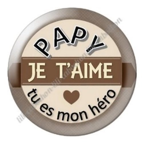 Cabochon résine à coller 25 mm  papy ab41