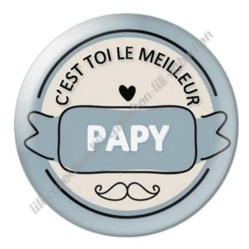 Cabochon résine à coller 25 mm  papy ab42