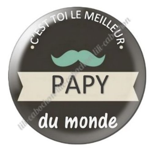 Cabochon résine à coller 25 mm  papy ab45