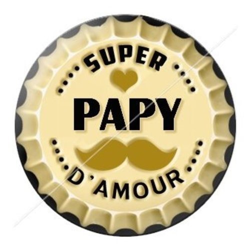 Cabochon résine à coller 25 mm  papy pab1