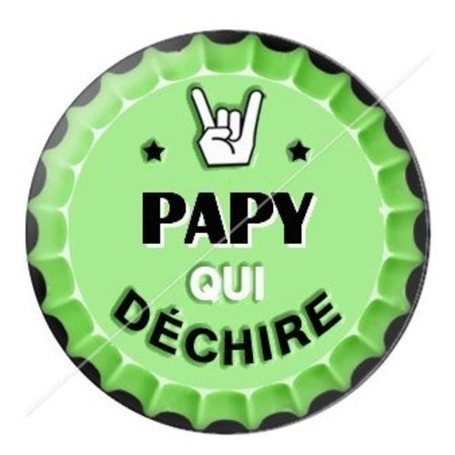 Cabochon résine à coller 25 mm  papy pab3