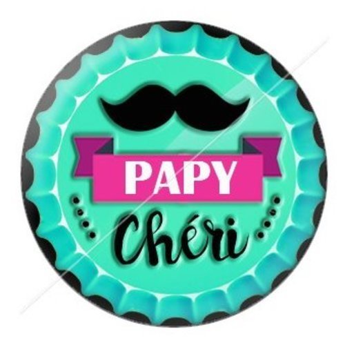 Cabochon résine à coller 25 mm  papy pab4
