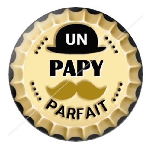 Cabochon résine à coller 25 mm  papy pab5