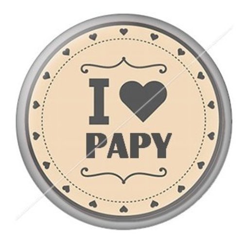 Cabochon résine à coller 25 mm  papy pab6