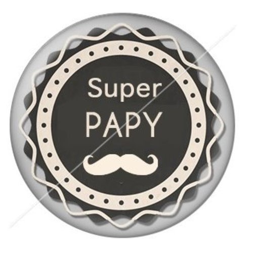 Cabochon résine à coller 25 mm  papy pab7