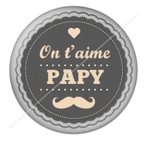 Cabochon résine à coller 25 mm  papy pab8