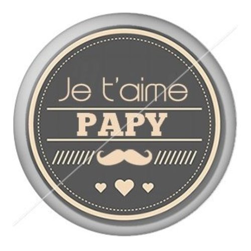 Cabochon résine à coller 25 mm  papy pab10