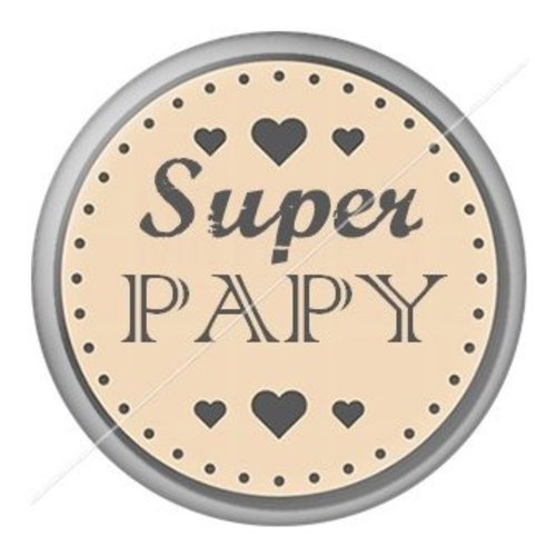 Cabochon résine à coller 25 mm  papy pab11