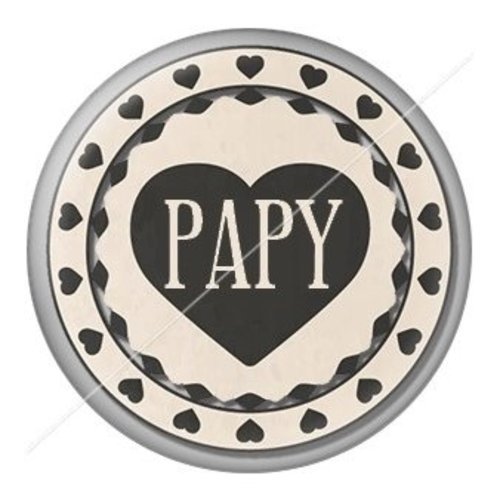 Cabochon résine à coller 25 mm  papy pab12