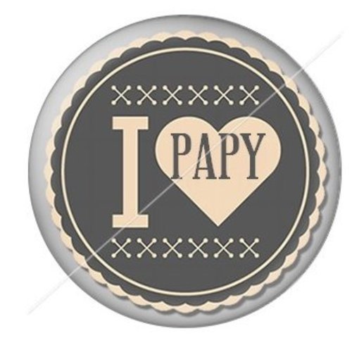 Cabochon résine à coller 25 mm  papy pab13