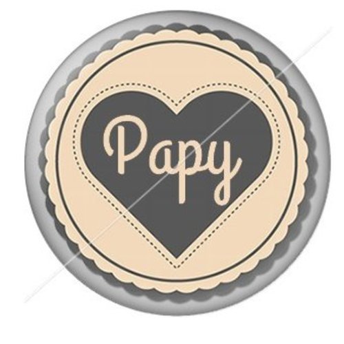 Cabochon résine à coller 25 mm  papy pab15