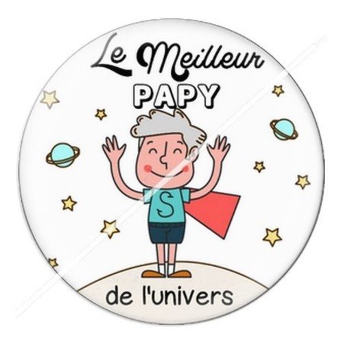 Cabochon résine à coller 25 mm  papy pac8