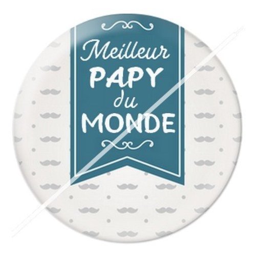 Cabochon résine à coller 25 mm  papy pac13