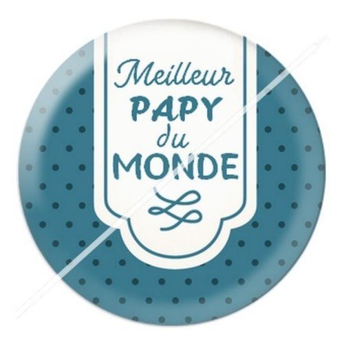 Cabochon résine à coller 25 mm  papy pac15