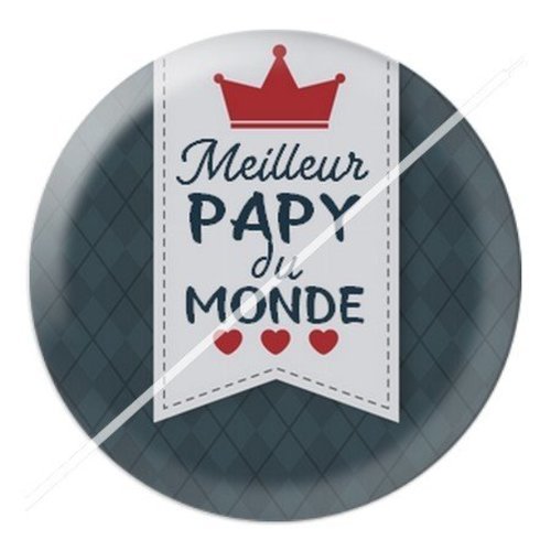 Cabochon résine à coller 25 mm  papy pac17