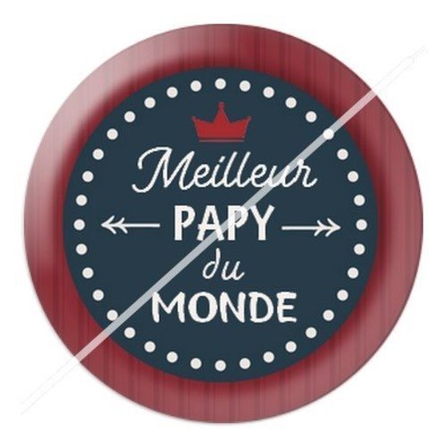 Cabochon résine à coller 25 mm  papy pac18